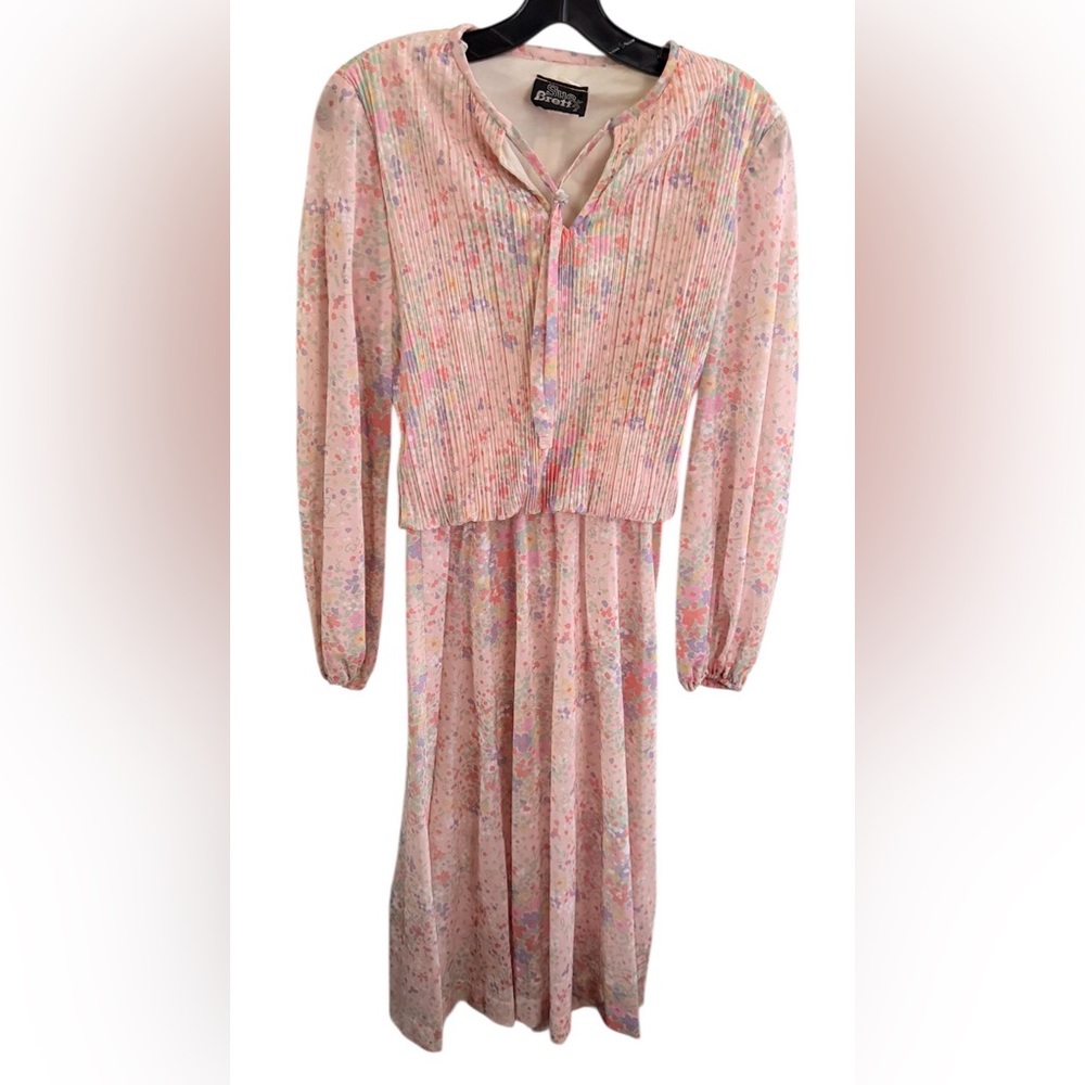 Vintage 70s Floral Sue Brett Dress size‎ 9-10 medium